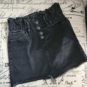Girl Black Denim Skirt